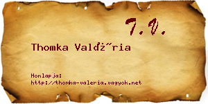 Thomka Valéria névjegykártya